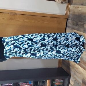 Lovers + friends strapless blue abstract flowing maxi dress